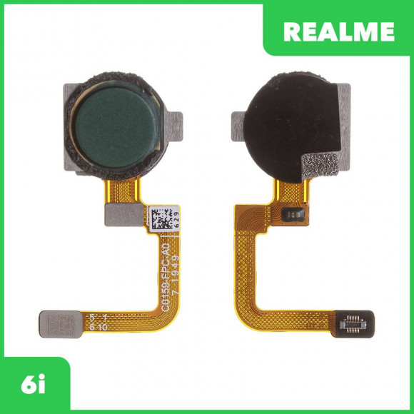 Шлейф для Realme 6i сканер отпечатка пальцев (зеленый)