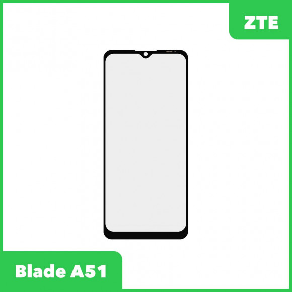Стекло + OCA плёнка для переклейки ZTE Blade A51 (черный)