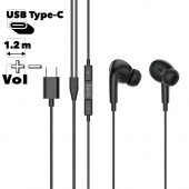 Гарнитура HOCO M1 Pro Type-C, внутриканальная, громкость +/-, 1.2м (черный) Гарнитура HOCO M1 Pro Type-C, внутриканальная, громкость +/-, 1.2м (черный)