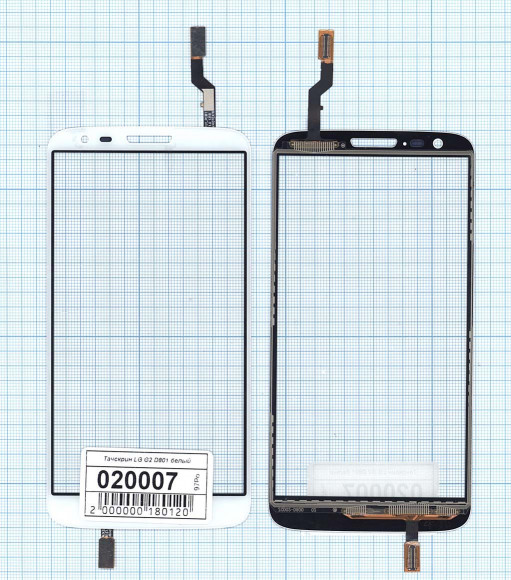 Сенсорное стекло (тачскрин) для LG Optimus G2 D801, белый