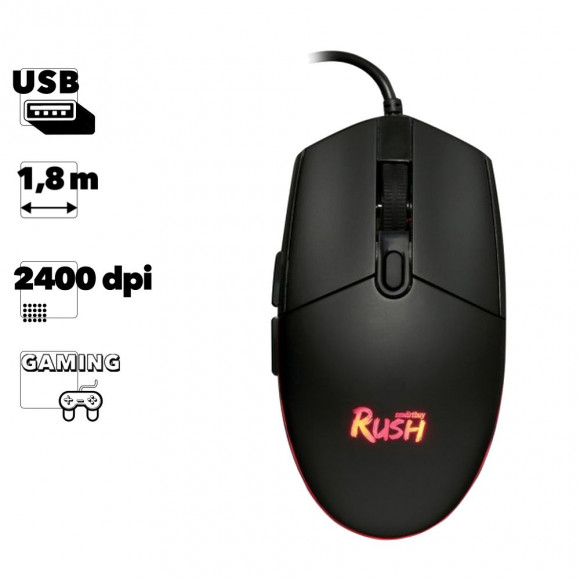 Мышь игровая проводная Smartbuy RUSH черная (SBM-714G-K)