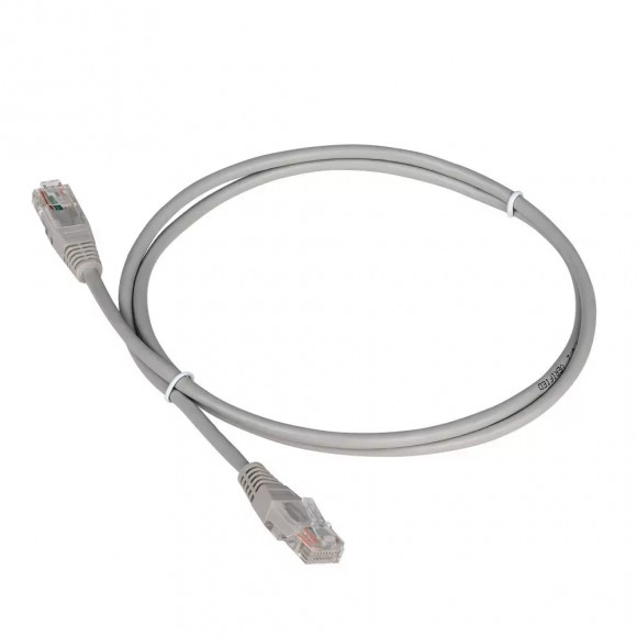 Патч-корд RJ45 - RJ45, 4 пары, UTP, категория 5е, 1.5 м, серый, TWT, TWT-45-45-1.5-GY