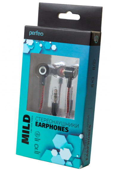 Perfeo Mild PF_A4481 тканевый провод, черно-красные BL1