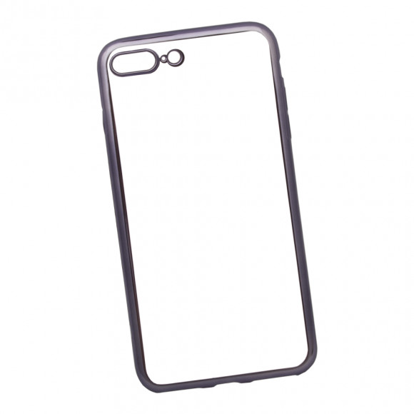 Силиконовый чехол "LP" для Apple iPhone 7 Plus, 8 Plus TPU (прозрачный с черной хром рамкой (европакет))
