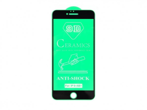 Защитное стекло керамическое для Apple iPhone 6 Plus, 6S Plus, черный (Vixion)