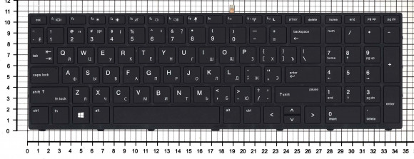 Клавиатура для ноутбука HP ProBook 450 G5, черная с черной рамкой и подсветкой