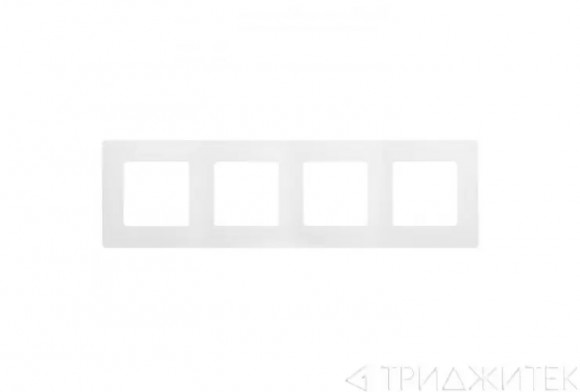 Рамка 4 поста ETIKA, белая 672504