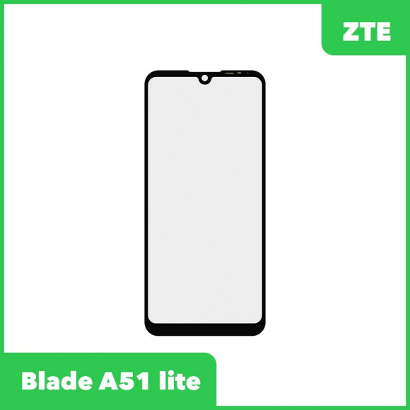 Стекло + OCA плёнка для переклейки ZTE Blade A51 lite (черный)