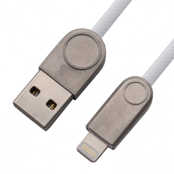 USB кабель Zetton USB SyncCharge Round Snake TPE Data Cable USB to Lightning круглый пластиковые разьемы (белый) ZTUSBRSETWEA8