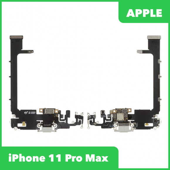 Системный разъем (разъем зарядки) для iPhone 11 Pro Max, микрофон (белый)
