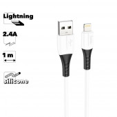 USB кабель HOCO X82 Lightning 8-pin, 3А, 1м, силикон (белый)