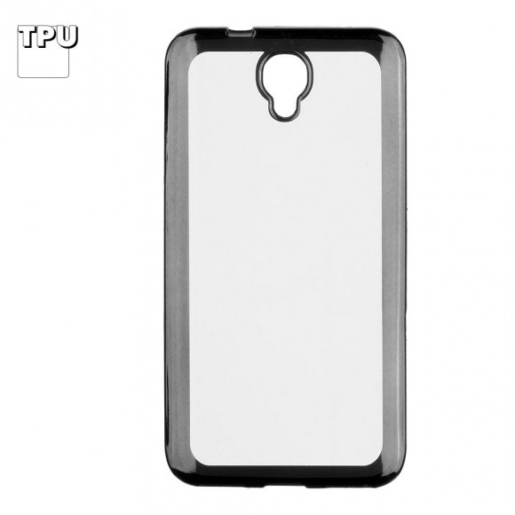 Чехол силиконовый "LP" для Alcatel ONE TOUCH Idol 2 TPU (прозрачный с черной хром рамкой)