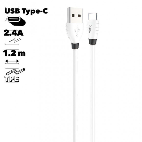 USB кабель Hoco X27 Excellent Charge Data Cable For Type-C, 1.2 м, белый