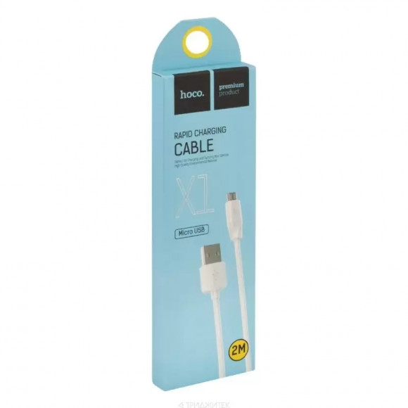 USB кабель Hoco X1 Rapid Charging Cable Micro, 2 метра, белый USB кабель Hoco X1 Rapid Charging Cable Micro, 2 метра, белый