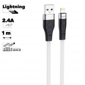 USB кабель Hoco X53 Angel Silicone Charging Data Cable For Lightning, 1 метр, белый