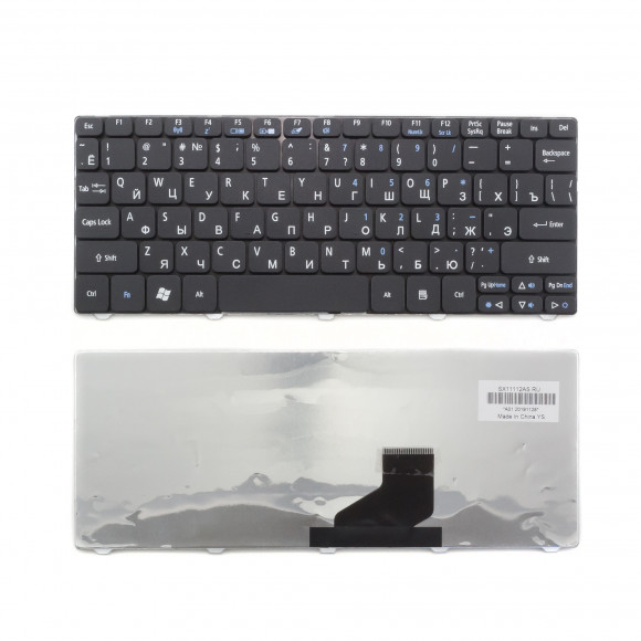 Клавиатура для ноутбука Acer Aspire One 521, 532, D255, D260 черная