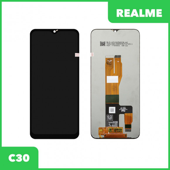 LCD дисплей для Realme C30 в сборе с тачскрином (черный) Premium Quality