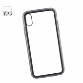 Чехол для Apple iPhone X, XS REMAX Shield Series Case прозрачное стеко с рамкой, черный