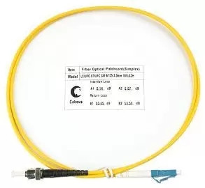 Шнур оптический simplex Cabeus FOP(s)-9-LC-ST-1, 5m