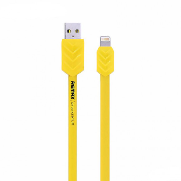 USB Дата-кабель Remax Fishbone для Apple 8-pin, 1 метр, желтый