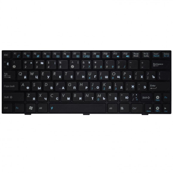 Клавиатура для ноутбука Asus EeePC 1000, 1000HG, 1000HD, 1000H, 1000HA, 1000HE, 1002HA черная, рамка черная
