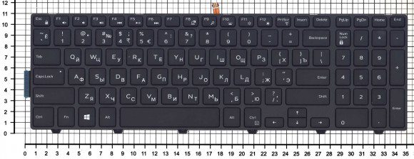 Клавиатура для ноутбука Dell Inspiron 15-3000, 15-5000, 5547, 5521, 5542, черная с подсветкой