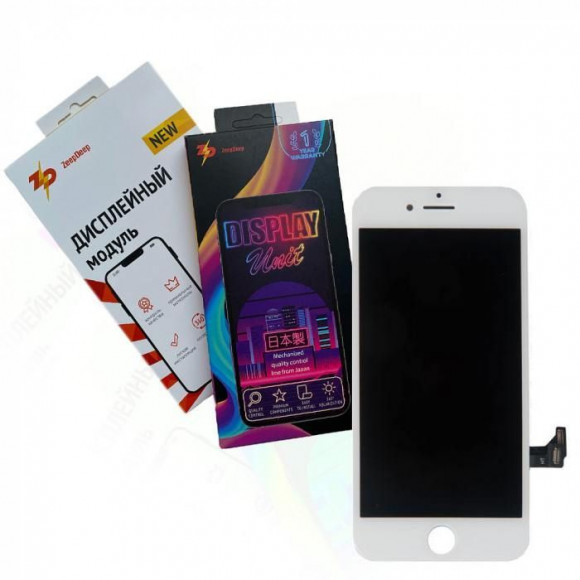 дисплей в сборе с тачскрином ZeepDeep PREMIUM для iPhone 7, белый + прокладка-абсорбер