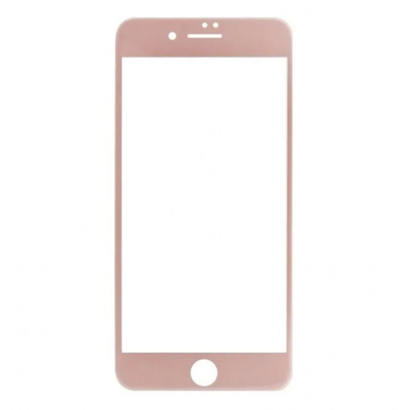 Защитное стекло "LP" для Apple iPhone 8, 7 Plus 4D, гибридное стекло, акриловая рамка, розовое