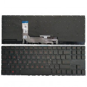 Клавиатура для ноутбука HP Omen 15-en, 15t-en, 15-ek, 15t-ek черная, кнопки красные, с подсветкой