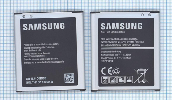 Аккумулятор EB-BJ100BBE, EB-BJ100BCE для Samsung Galaxy J1 (J100F), 3.85В 1850мАч