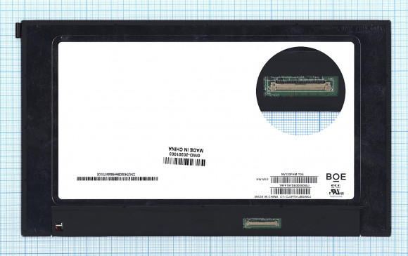 Матрица NV133FHM-T0A 13.3", 1920x1080 (Full HD), 40 pin, LED , UltraSlim, матовая, без креплений, встроенный тач, ADS, 60Гц