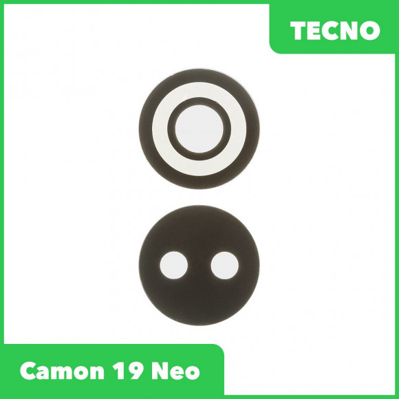 Стекло задней камеры для Tecno Camon 19 Neo (CH6i) (без рамки) (черный)