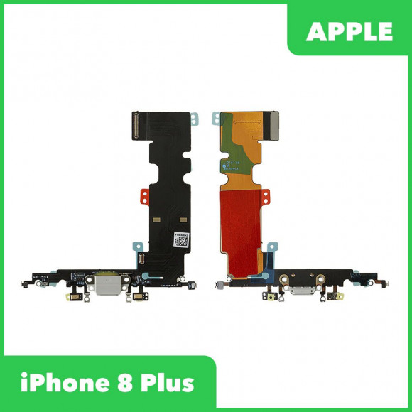 Системный разъем (разъем зарядки) для iPhone 8 Plus, микрофон (белый) Premium Quality