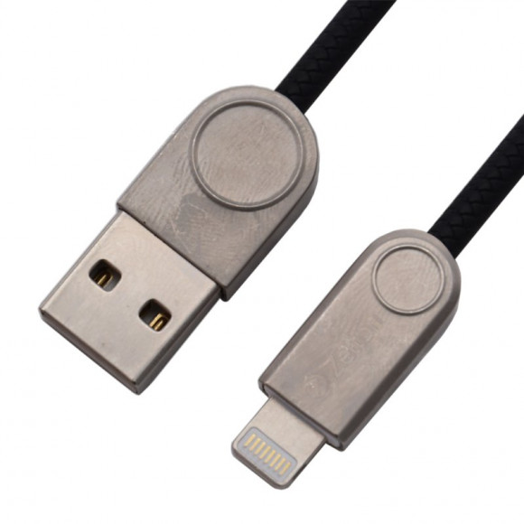 USB кабель Zetton USB SyncCharge Round Snake TPE Data Cable USB to Lightning круглый пластиковые разьемы (черный) ZTUSBRSETBKA8