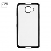 Чехол силиконовый "LP" для Alcatel Idol 4S TPU (прозрачный с черной хром рамкой) (европакет)