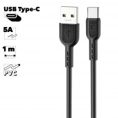 USB кабель Hoco X33 Type-C 5A Surge Charging Data Cable, черный USB кабель Hoco X33 Type-C 5A Surge Charging Data Cable, черный