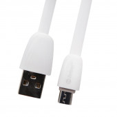 USB кабель Zetton USB SyncCharge Flat Glossy TPE Data Cable USB to Micro USB плоский пластиковые разьемы (белый) ZTUSBFGTWEMC