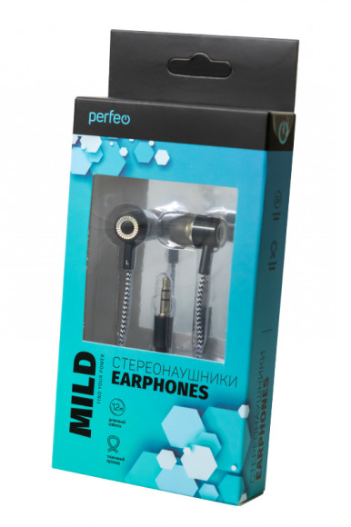 Perfeo Mild PF_A4482 тканевый провод, черно-серые BL1