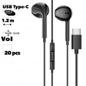 Гарнитура Borofone BM56 Original Series Type - C, вкладыши, 1.2м (20 шт.), черный