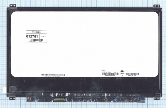 Матрица N133HSE-EA3, 13.3", 1920x1080 (Full HD), 30 pin, AAS, Slim, матовая, уши вверх/вниз
