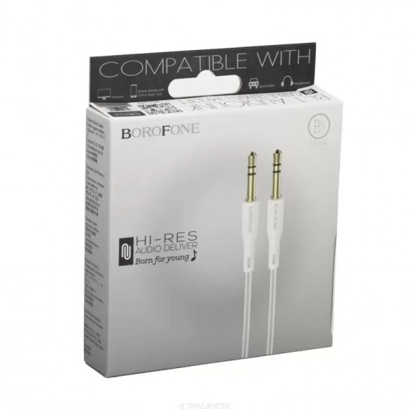 Аудио кабель (AUX) Borofone BL1 Audiolink, белый