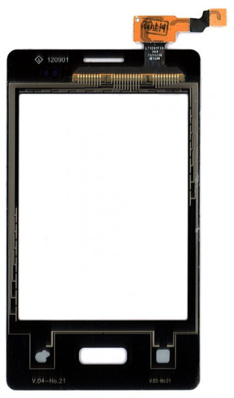 Сенсорное стекло (тачскрин) для LG E400 Optimus L3, черный