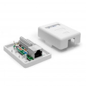 Розетка настенная, 1 порт RJ-45, категория 5е, экранированная, белая, TWT-SM1-45/S-WH Розетка настенная, 1 порт RJ-45, категория 5е, экранированная, белая, TWT-SM1-45/S-WH