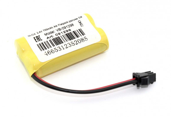Аккумулятор Ni-Cd 2.4В, 700мАч, AA Flatpack разъем SM