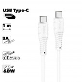USB-C кабель HOCO X67 Nano Type-C, 3А, PD 60W, 1м, силикон (белый)