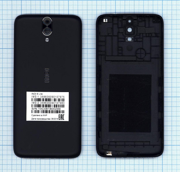 Задняя крышка корпуса для Inoi 6 Lite, черная