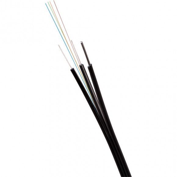 ВО кабель универсальный  FTTH Drop, плоский, FRP, LSZH, 2 волокна, SM G657, черный LAN-OFC-FUF2-S7-LS