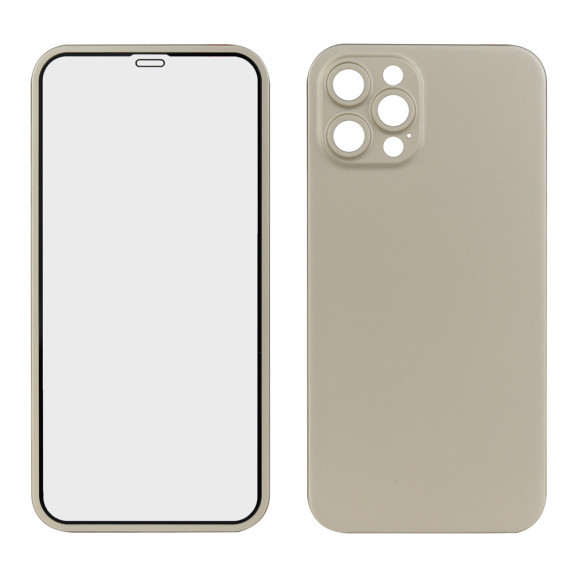 Защита 360° стекло + чехол для Apple iPhone 12 Pro, золотой
