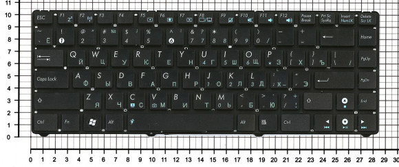 Клавиатура для ноутбука Asus Eee PC 1215, черная