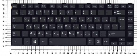 Клавиатура для ноутбука Toshiba Satellite C40, черная